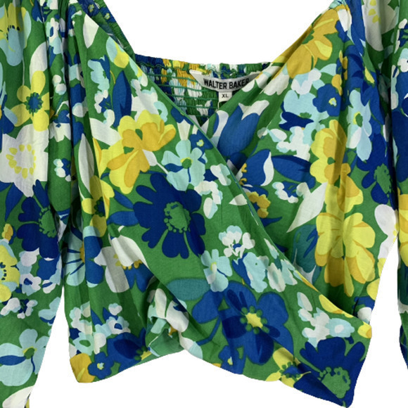 WALTER BAKER Green Disco Floral Kimora Crop Top -‎ NWT - Picture 7 of 15
